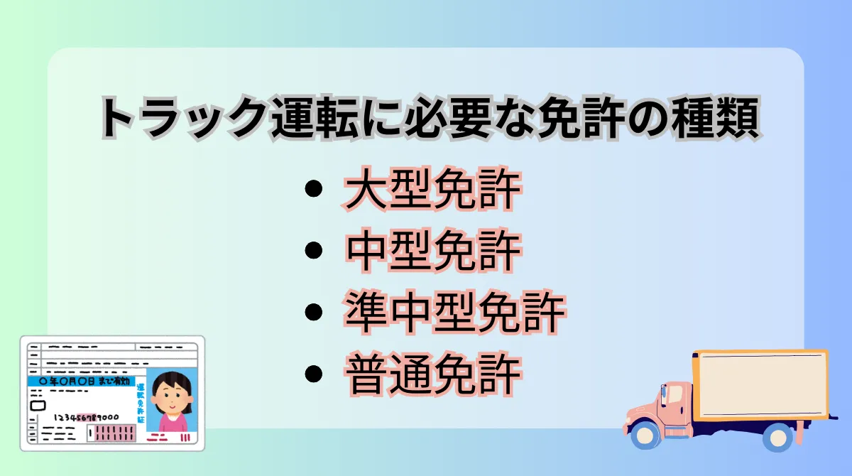 トラックの運転に必要な免許とは？