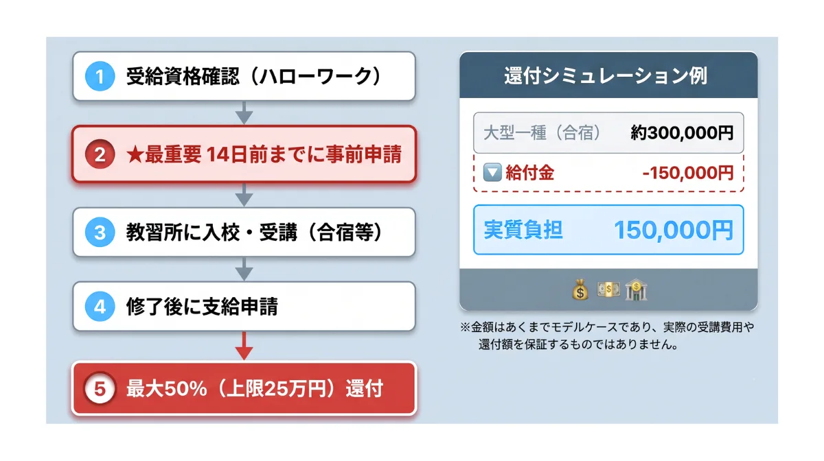 免許取得コストを抑える「特定一般教育訓練給付金」