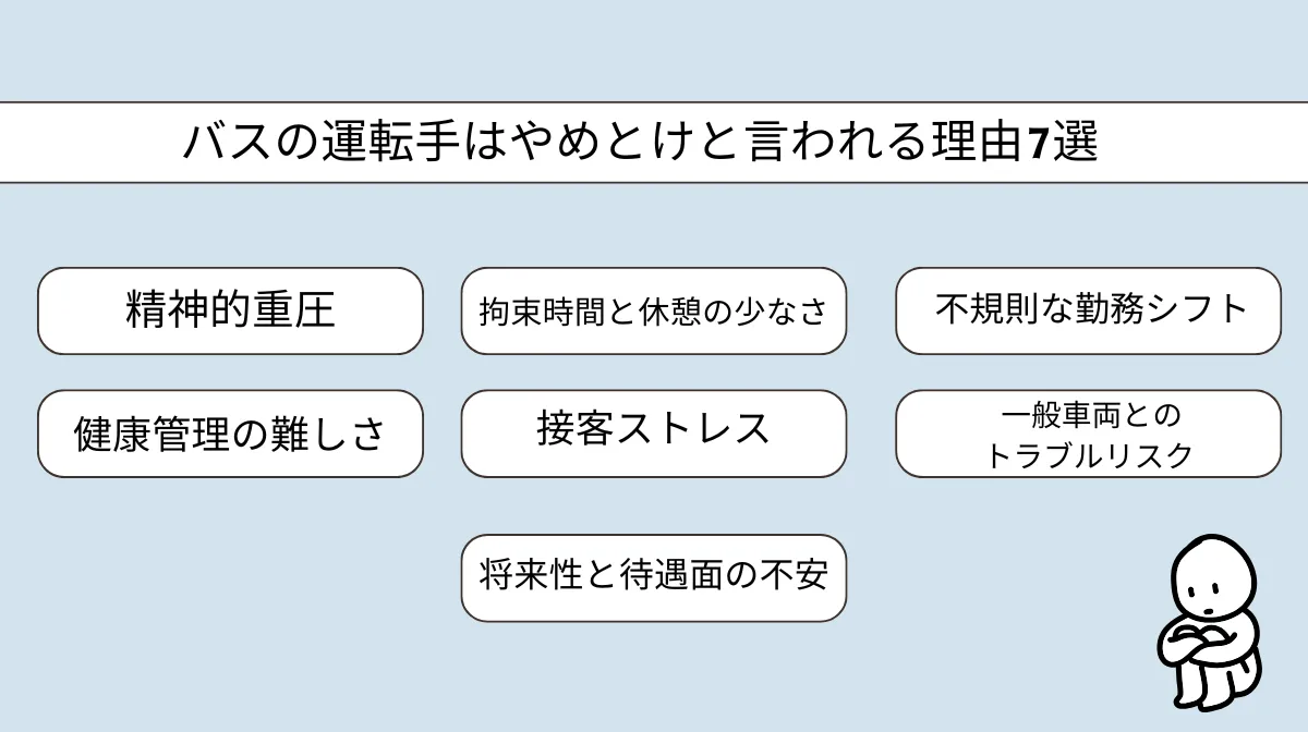 バスの運転手はやめとけと言われる理由7選