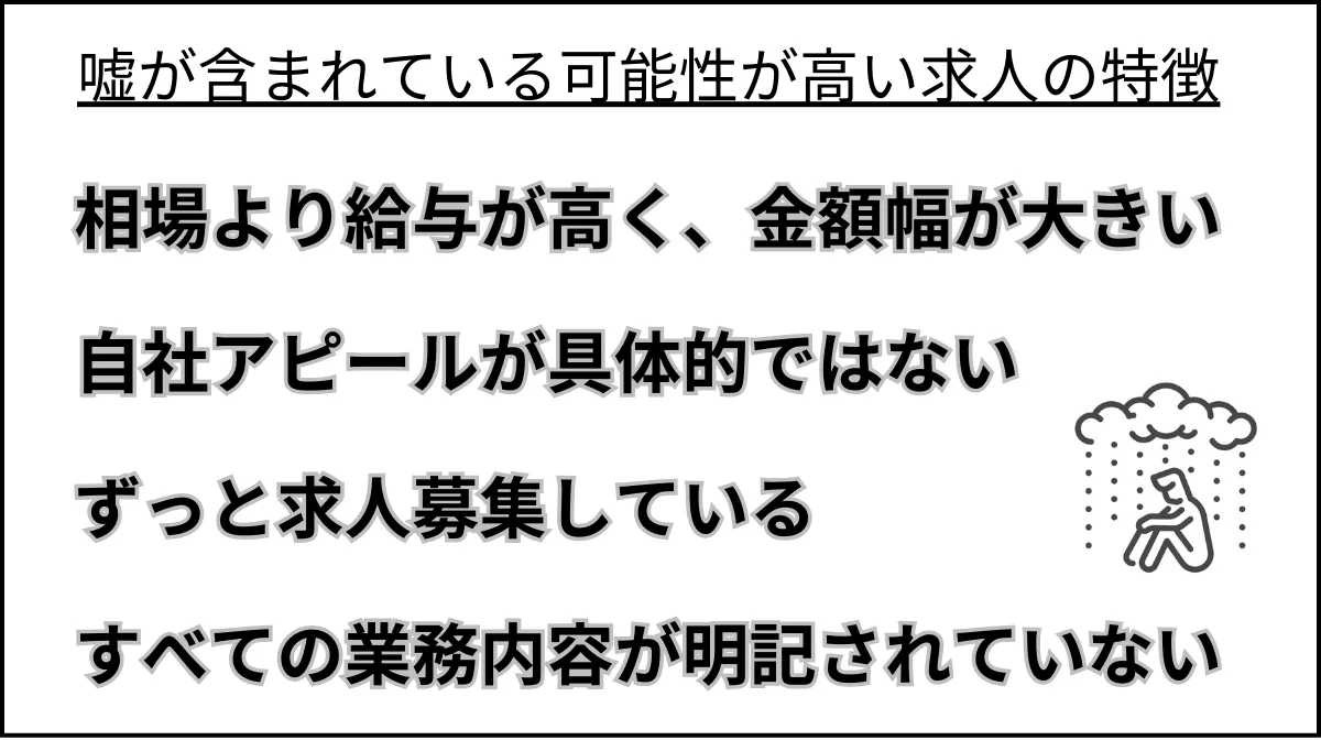 嘘が含まれている可能性が高いタクシー求人の特徴