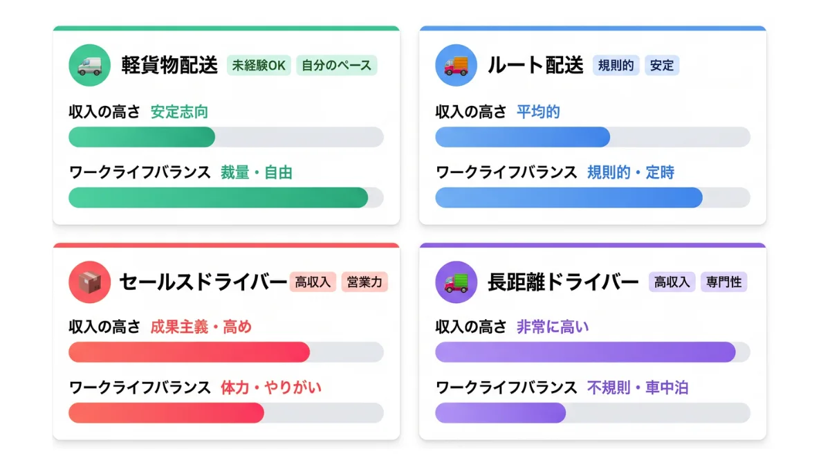 ドライバー転職でおすすめの業界と職種4選