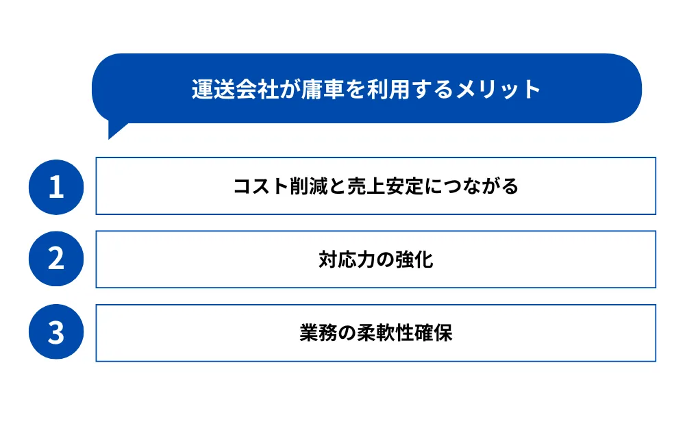 運送会社が庸車を利用するメリット