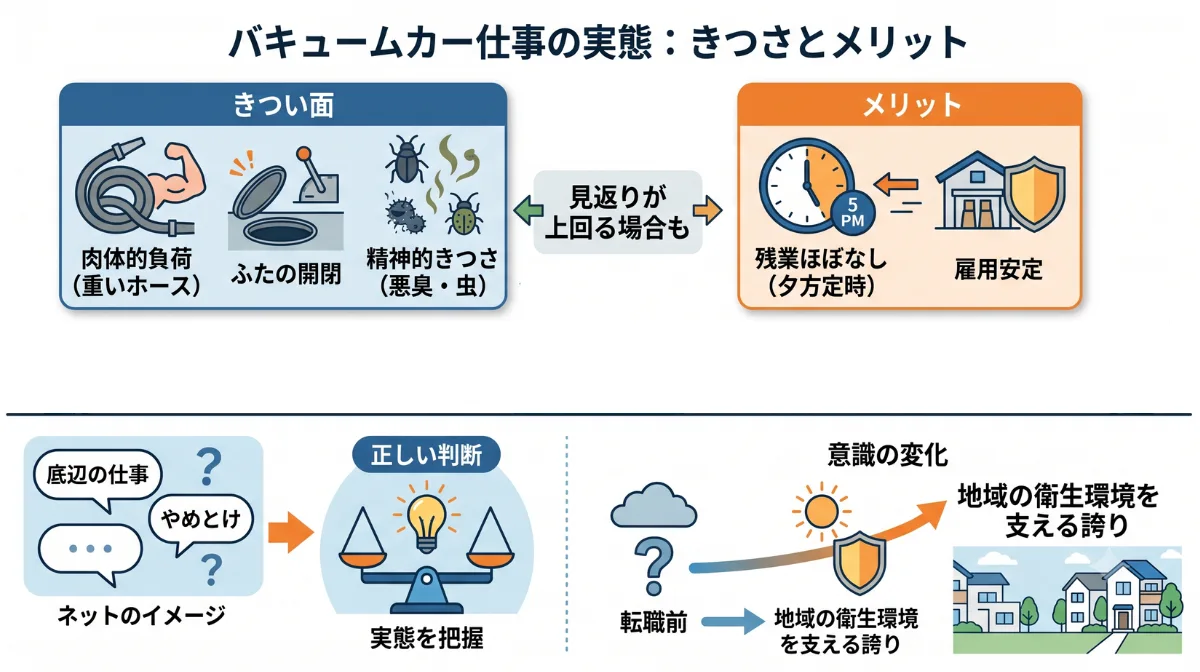 バキュームカーの仕事はきつい？まず結論から