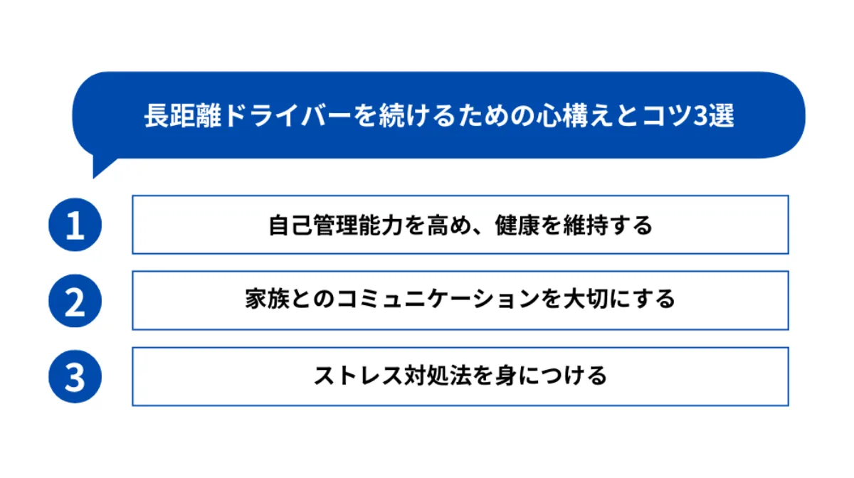 長距離ドライバーを続けるための心構えとコツ