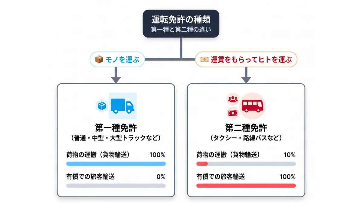 第一種免許と第二種免許の違い