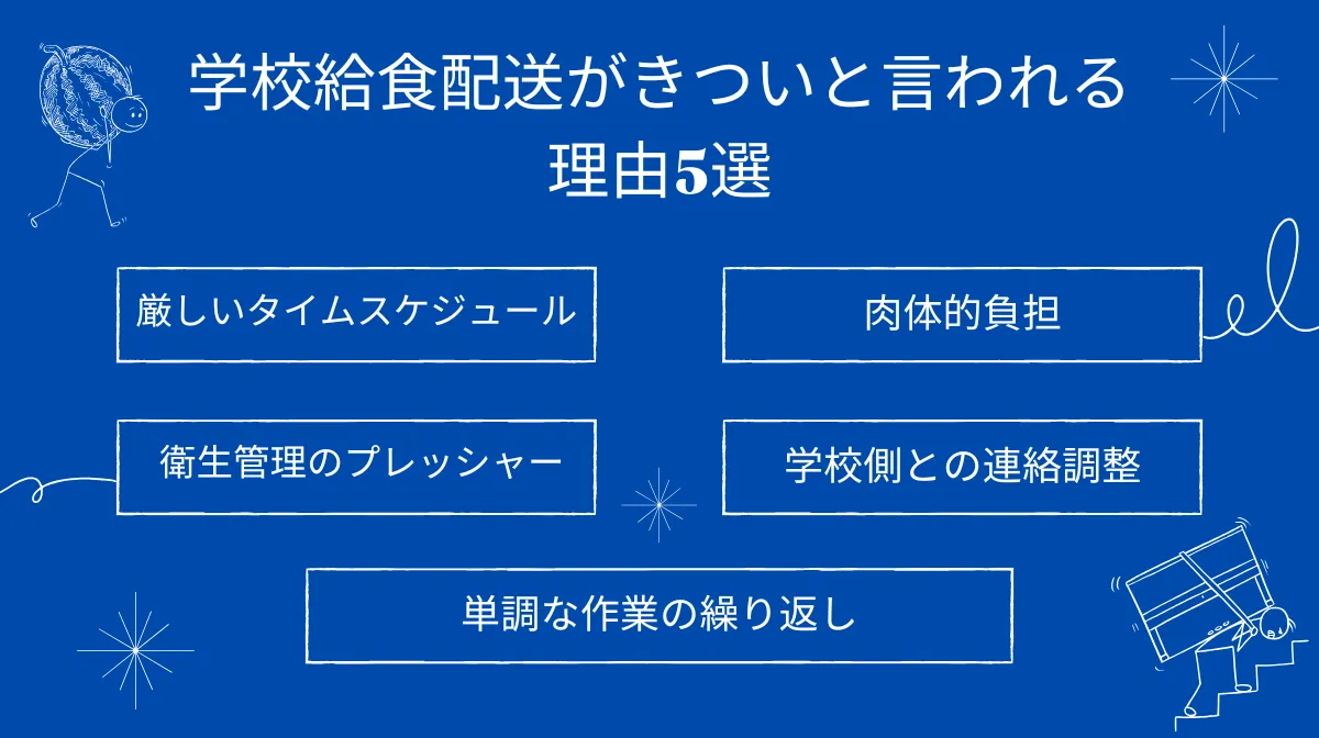 2．学校給食配送がきついと言われる5つの理由