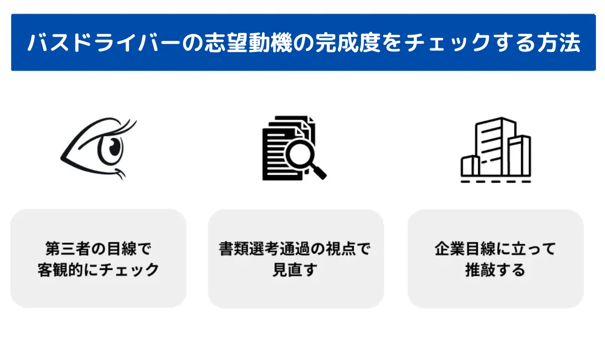 バスドライバーの志望動機の完成度をチェックする方法