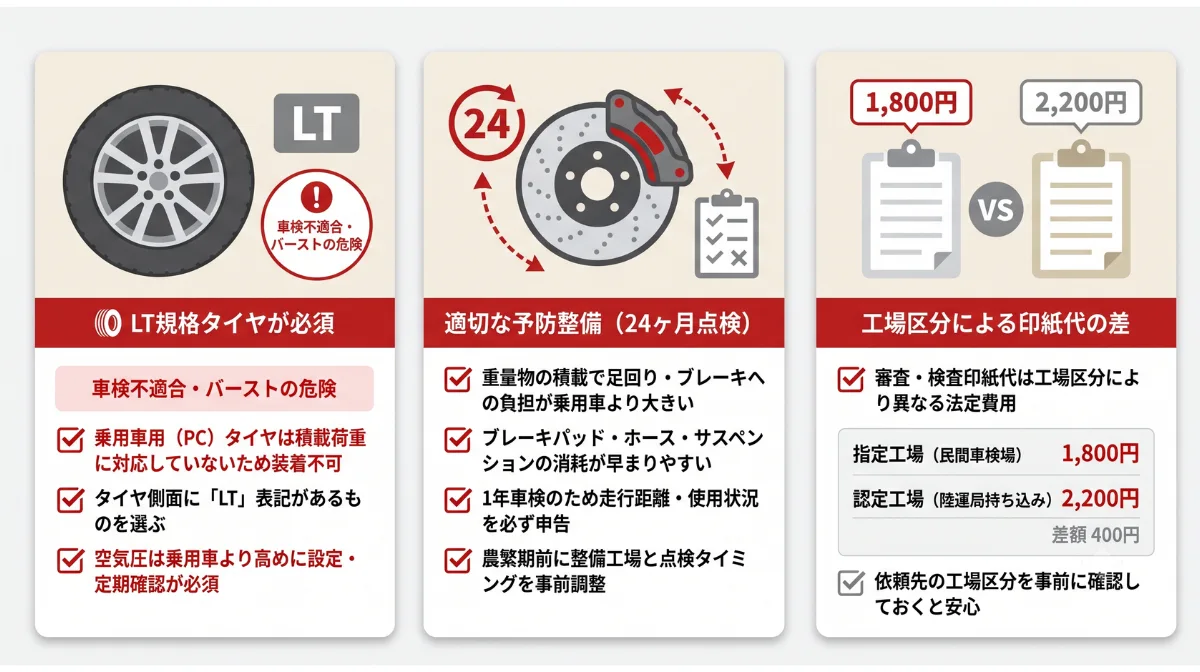 軽トラ維持の注意点！車検に通らない落とし穴
