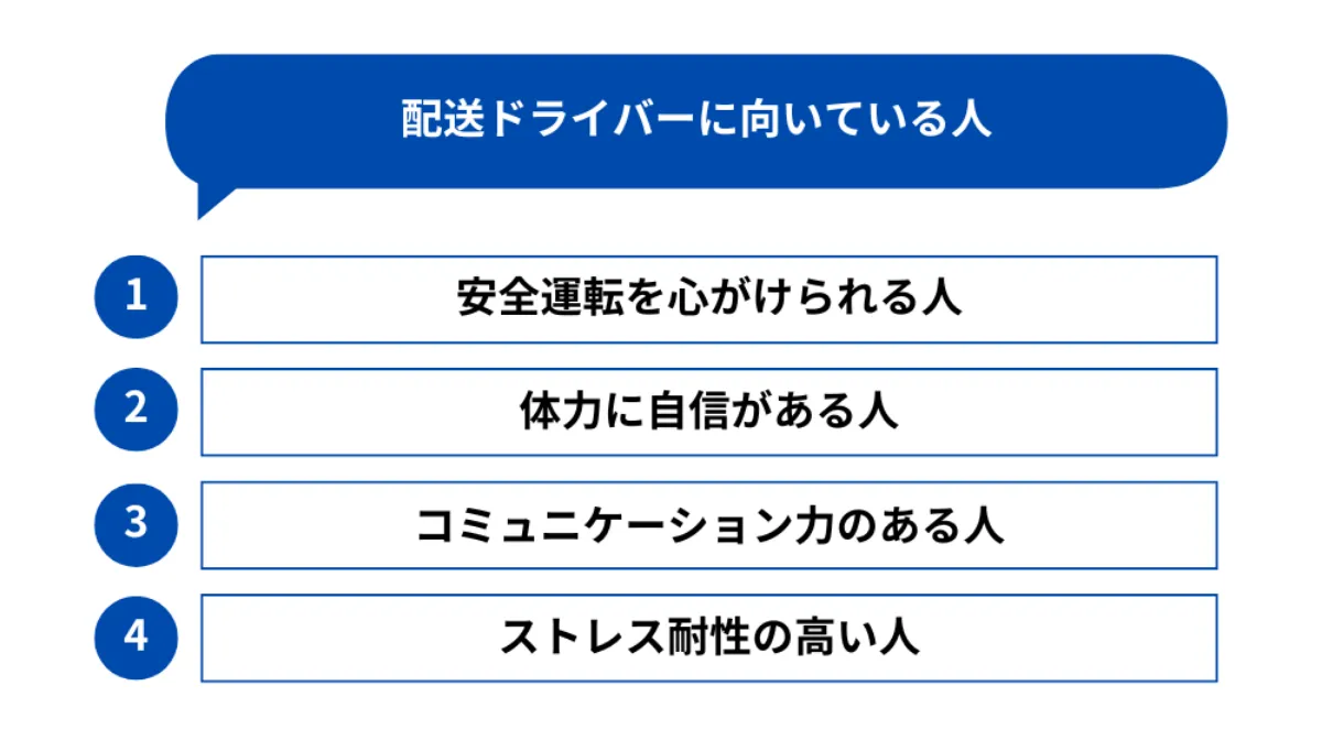 配送ドライバーに向いている人の特徴