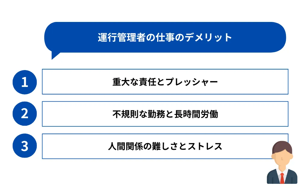 運行管理者の仕事のデメリット