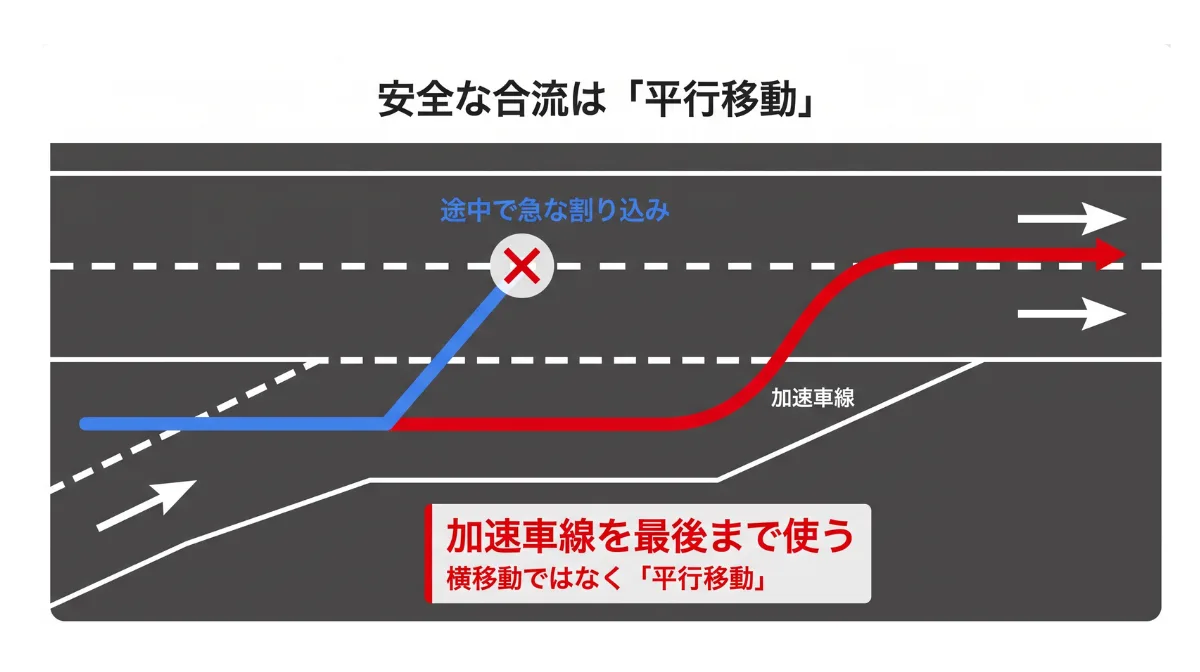 テクニック②：合流時｜躊躇せずアクセルを踏み込む