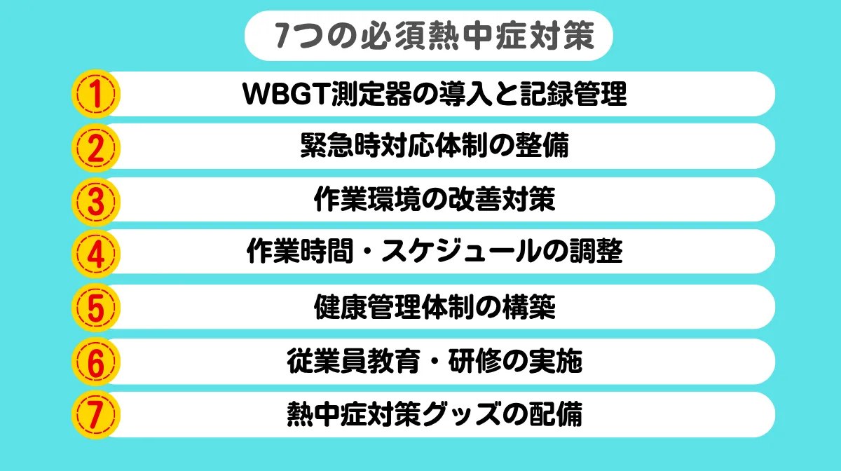 【法令対応】企業が実施すべき7つの必須熱中症対策