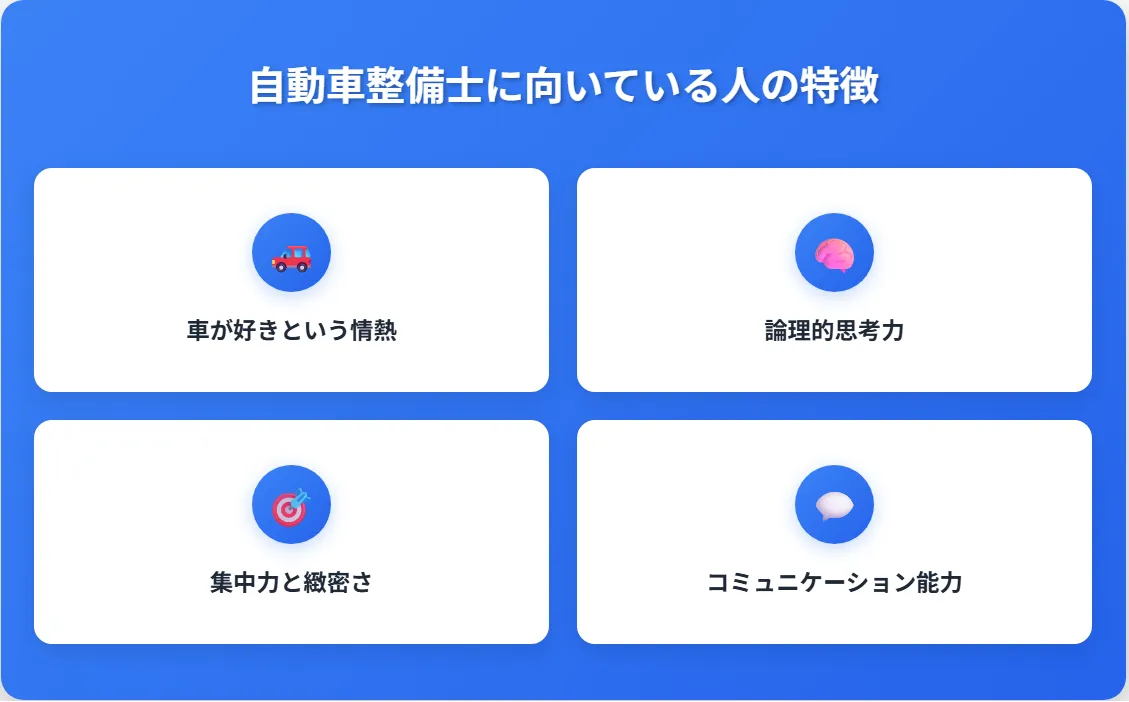 自動車整備士に向いているのはどんな人？