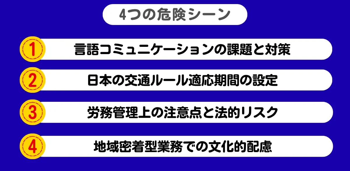 2.運送業で熱中症が発生しやすい4つの危険シーン