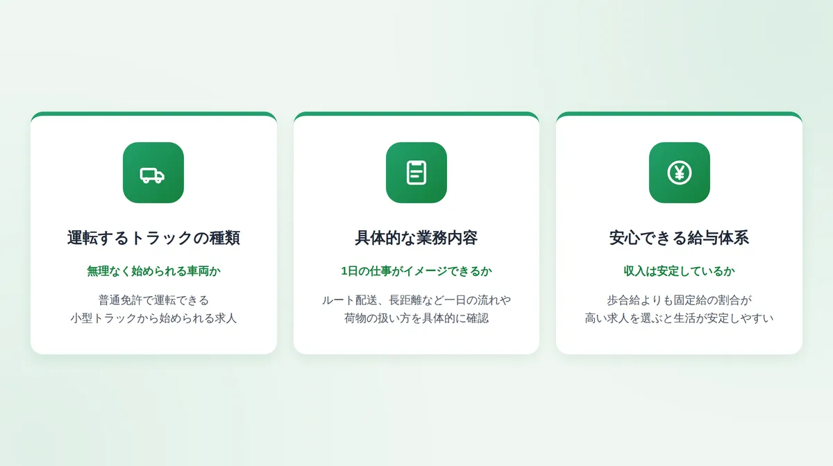 未経験者が確認すべき3つのこと