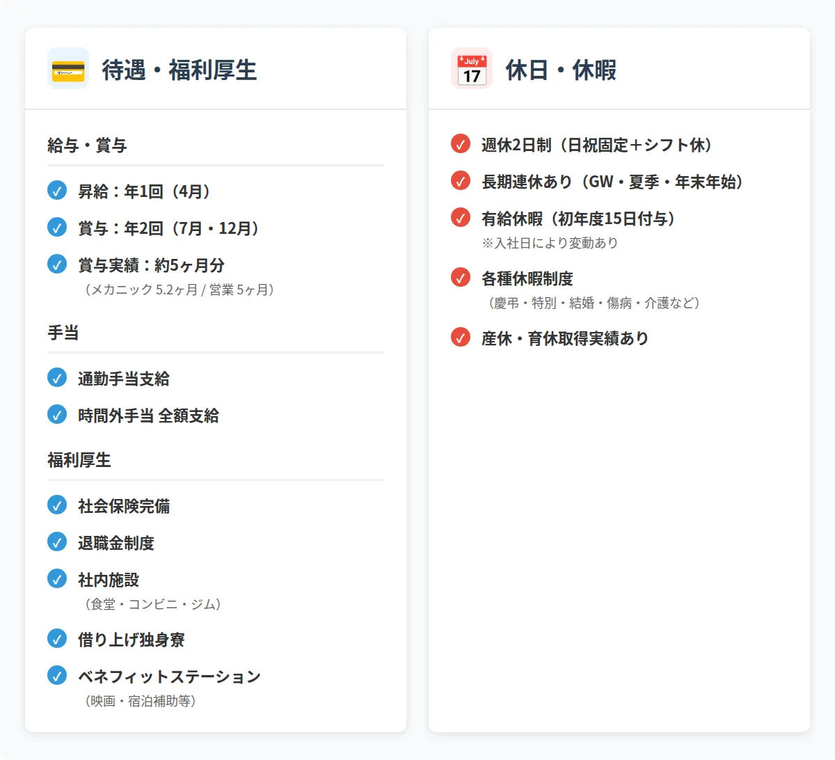 各種手当(住宅・通勤・家族手当など)