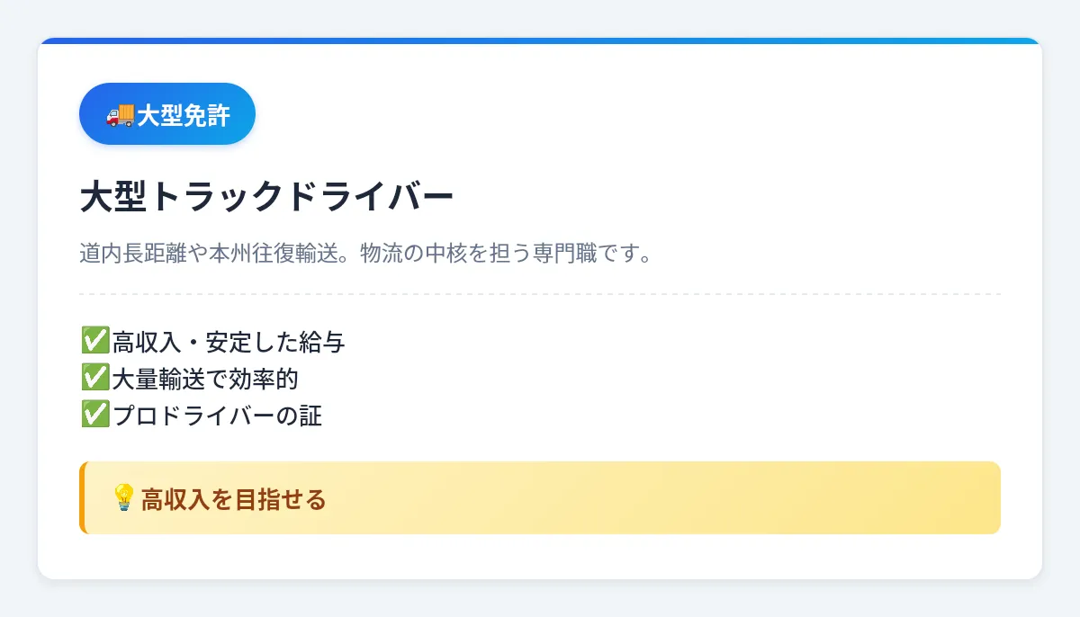 大型トラックドライバー