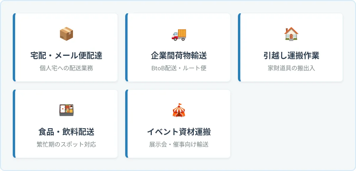 短期ドライバー派遣の主な仕事内容