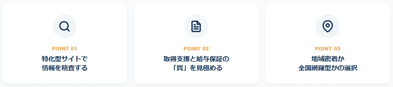 1．タクシー求人サイト選びで失敗しないための3つの比較ポイント