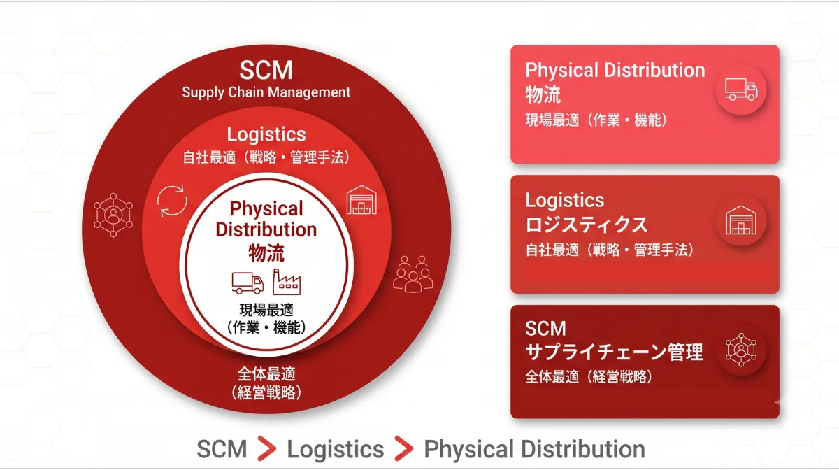 「物流」「ロジスティクス」「SCM」の明確な視座の違い