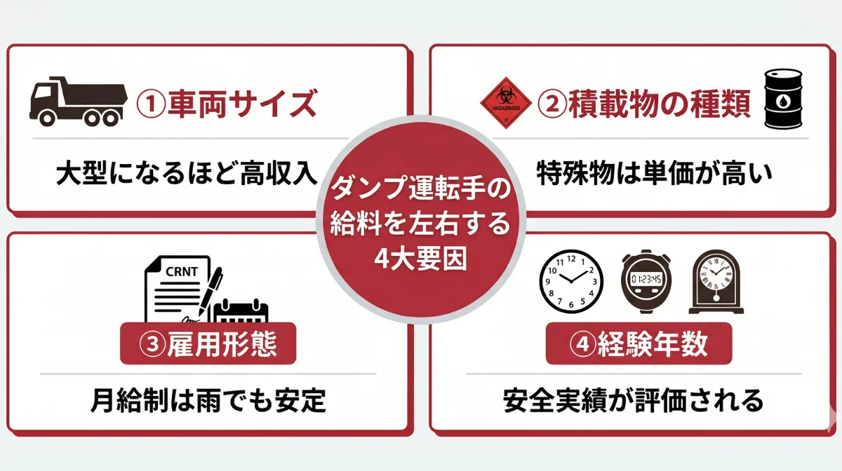 給料を左右する4つの要因