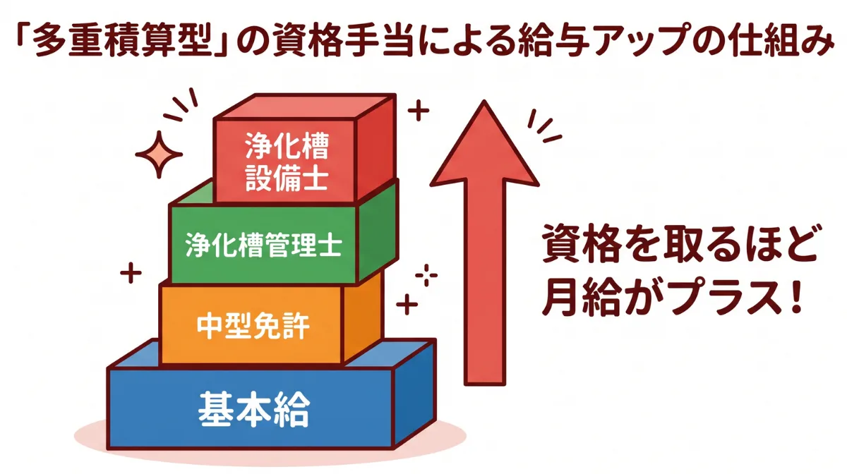 「浄化槽管理士」などの国家資格で手当を重ねる