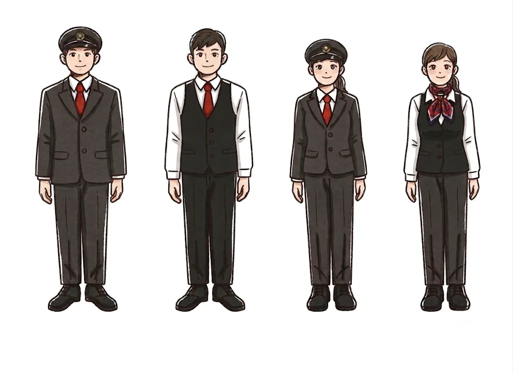 タクシー運転手の服装イラスト