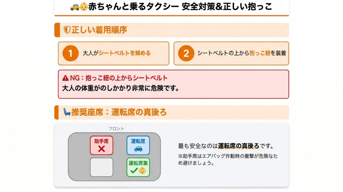 赤ちゃんとタクシーに乗る際の安全対策・正しい抱っこの仕方