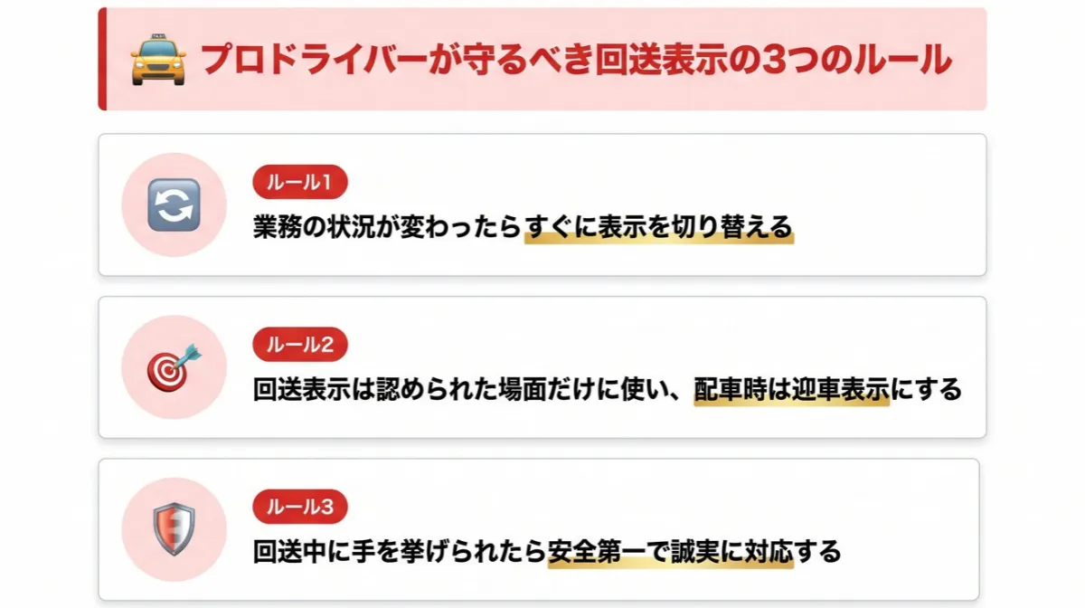 プロドライバーが守るべき回送表示の3つのルール