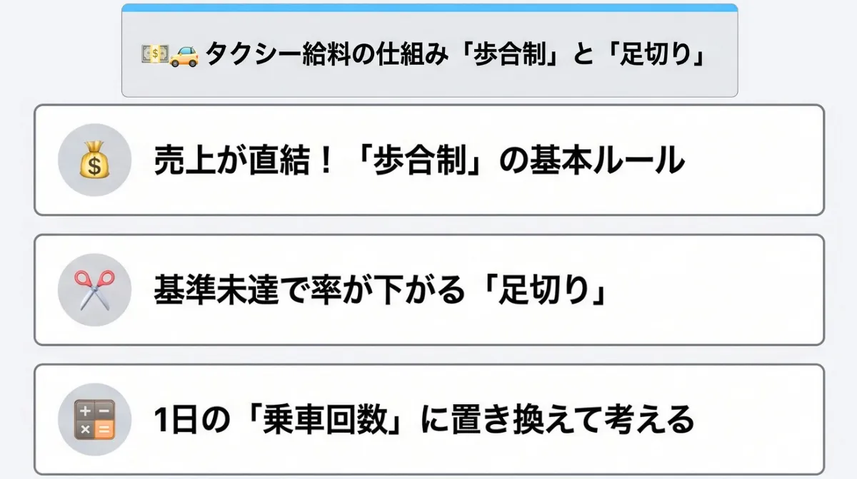 タクシーの給料を決める「歩合制」と「足切り」の仕組み