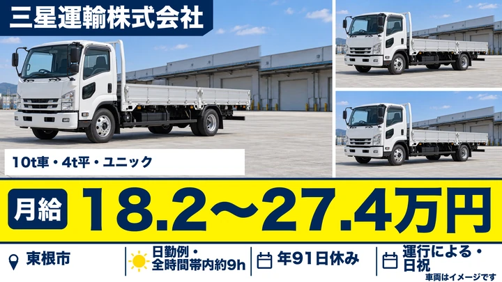 【山形県東根市】大型トラックドライバー／正社員