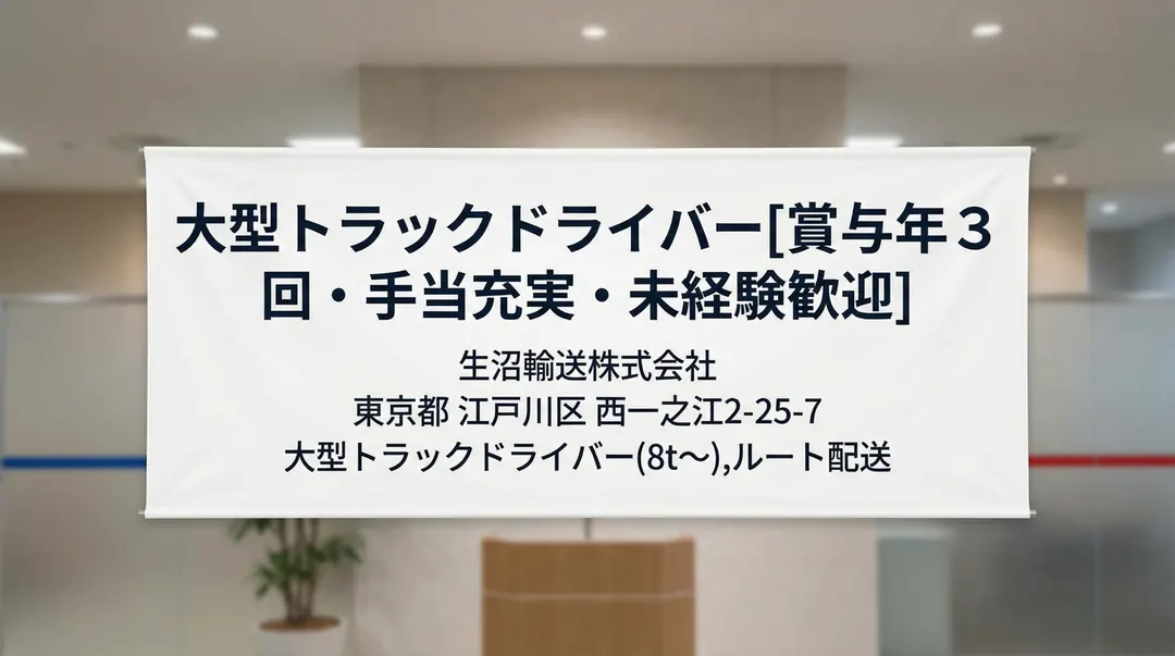 大型トラックドライバー[賞与年3回・手当充実・未経験歓迎]
