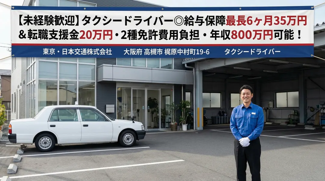東京・日本交通株式会社のタクシードライバー求人（大阪府高槻市）