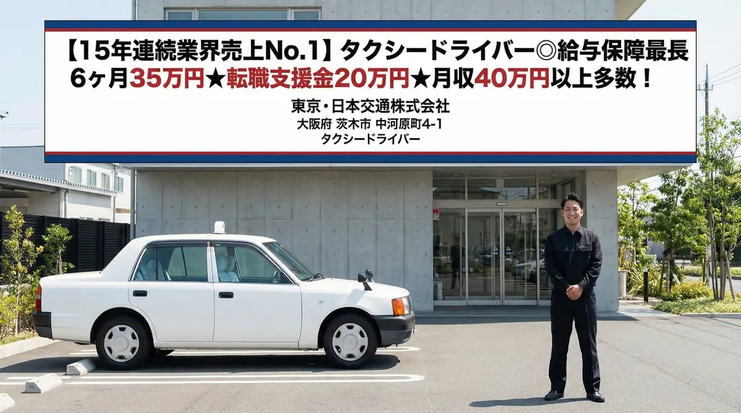 東京・日本交通株式会社のタクシードライバー求人（大阪府茨木市）