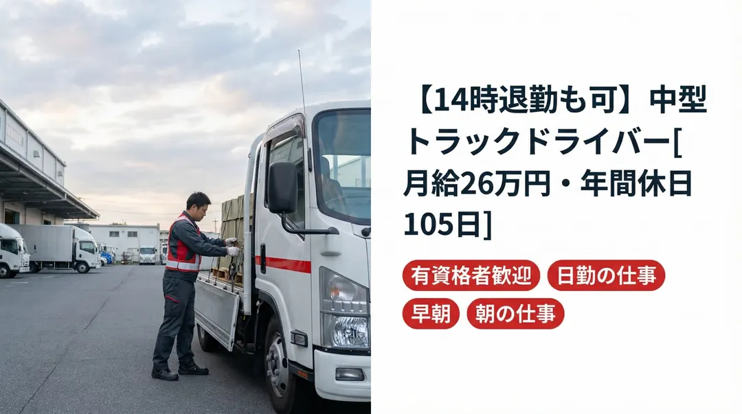 株式会社ナカジマ商事の中型・準中型トラックドライバー求人（神奈川県横浜市金沢区）