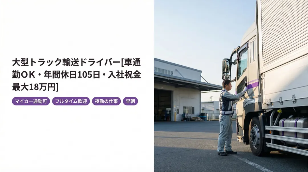 ダイセーロジスティクス株式会社の大型トラックドライバー求人（神奈川県横浜市戸塚区）