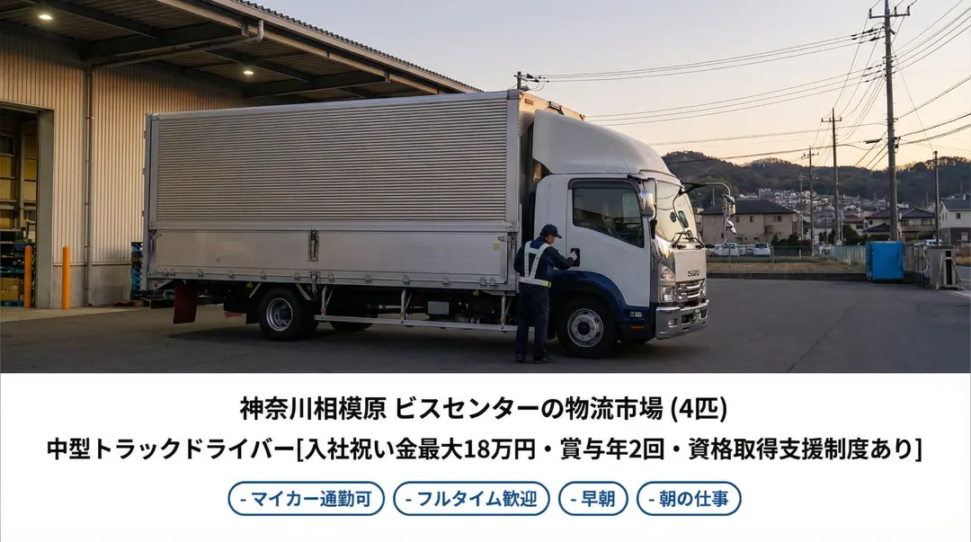 ダイセーロジスティクス株式会社の中型・準中型トラックドライバー求人（神奈川県相模原市中央区）