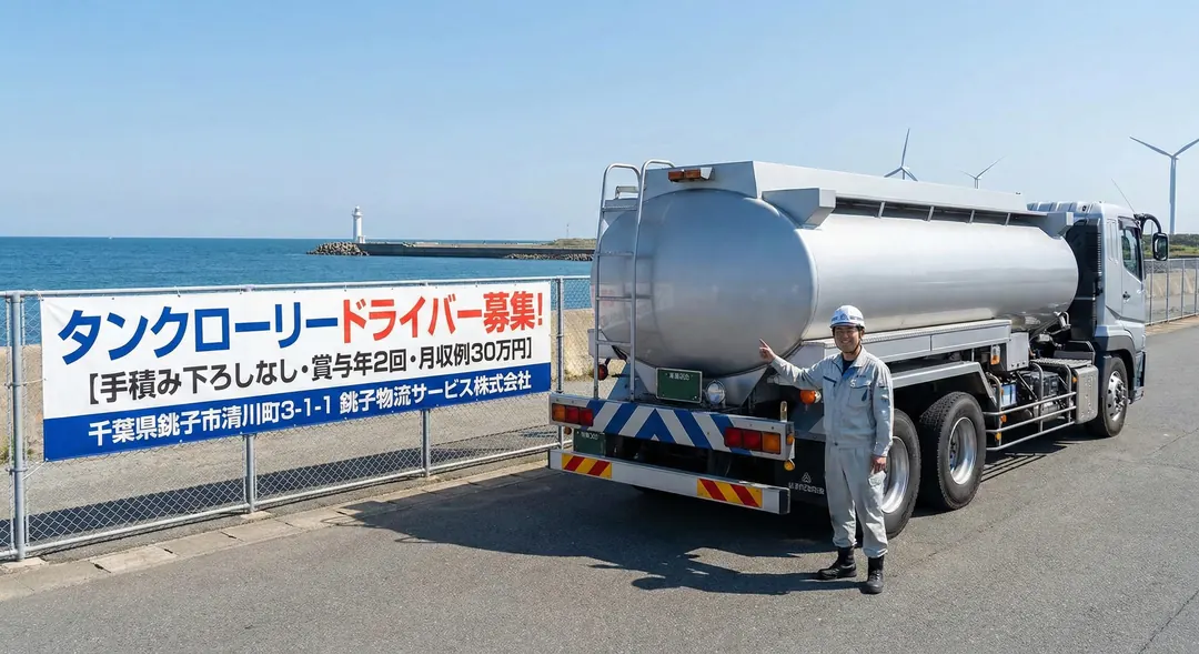銚子通運株式会社のタンクローリードライバー求人(千葉県銚子市)