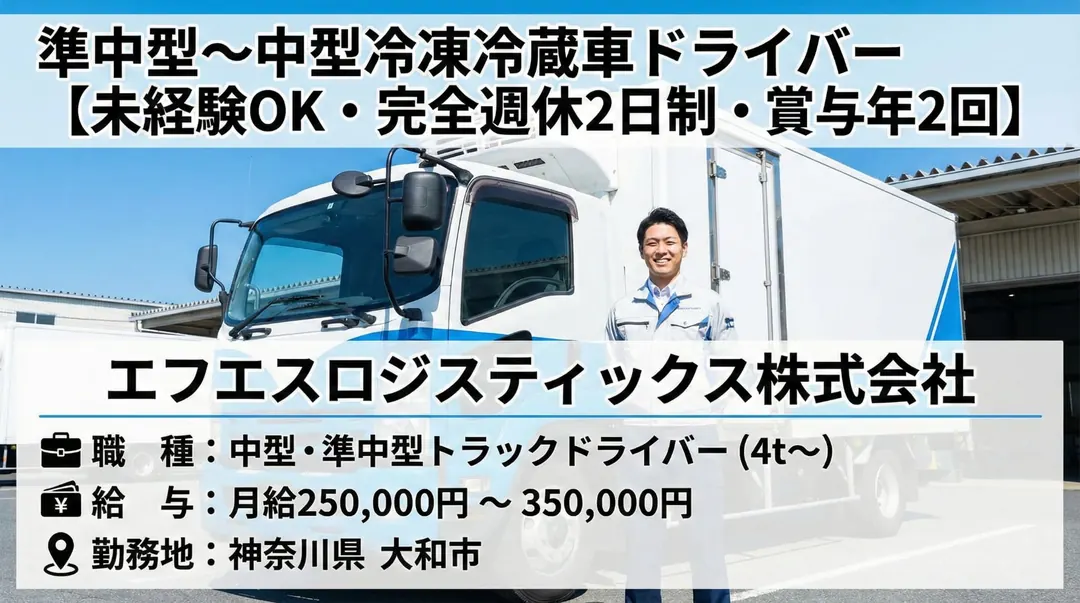 準中型免許@大和市×中型トラック | 月収30万以上可能