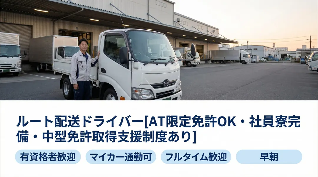 5t限定以上＠江戸川区×食品配送｜月給29万円以上・寮完備