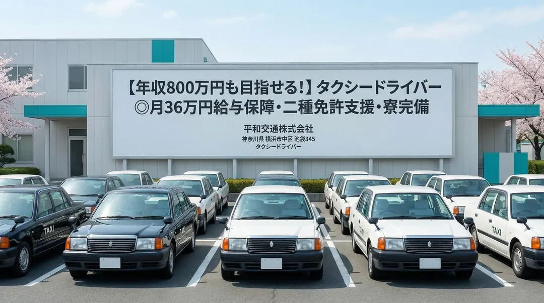 普通免許(AT可)@横浜市×タクシー|6ヶ月給与保障・寮完備