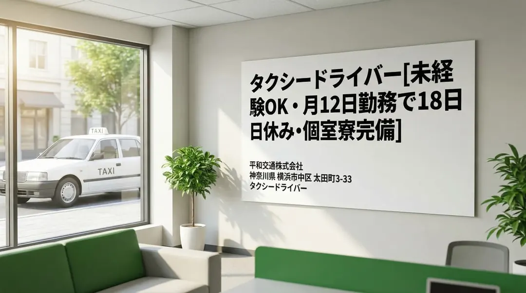 普通免許(AT可)@横浜市×タクシー|6ヶ月給与保障・寮完備