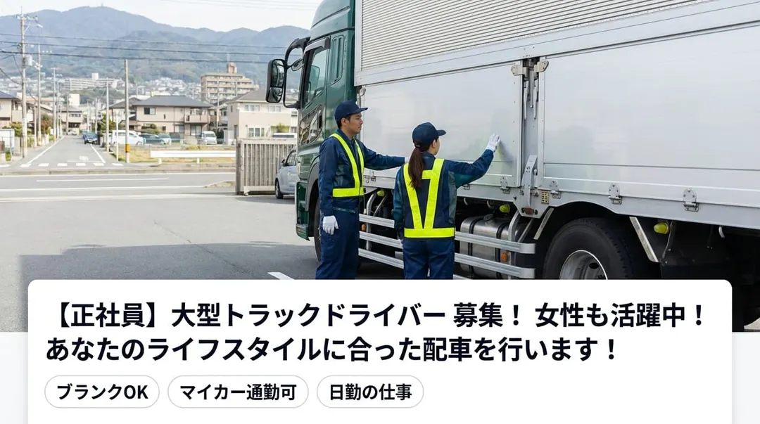 直販配送株式会社の大型トラックドライバー求人（大阪府高槻市）