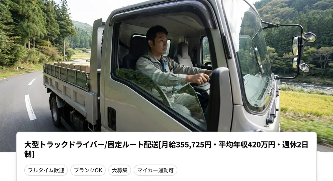 直販配送株式会社の大型トラックドライバー求人（神奈川県相模原市緑区）