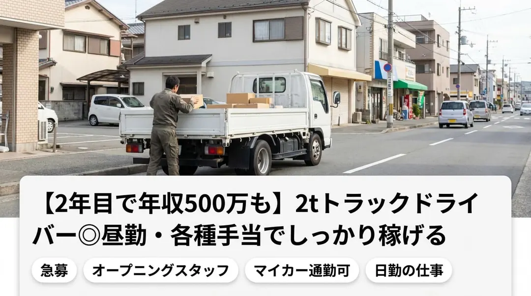 株式会社キョウトプラスの小型トラックドライバー求人（大阪府堺市中区）