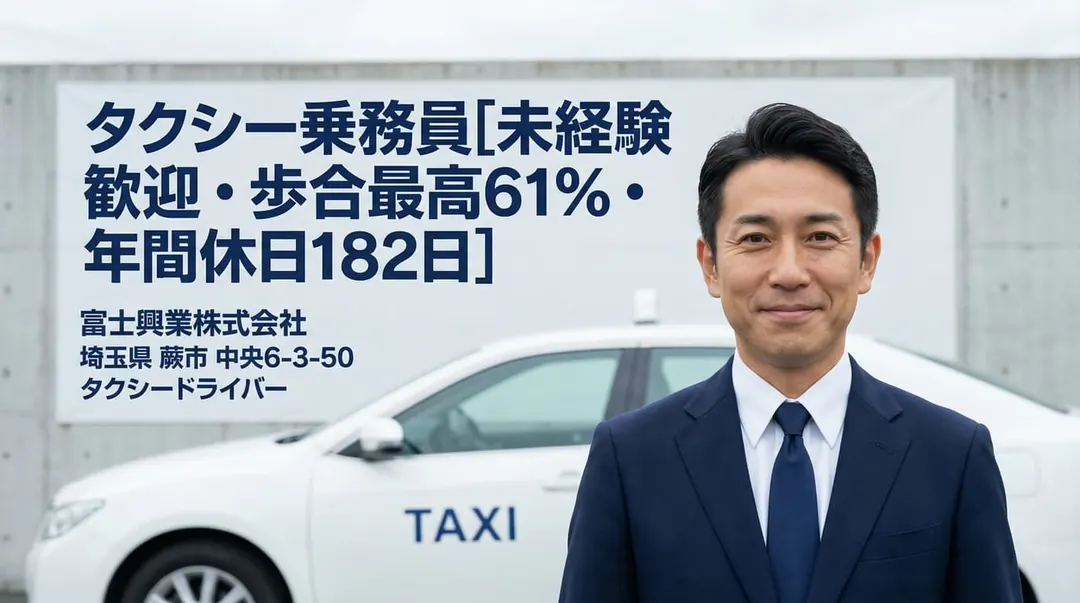 富士興業株式会社のタクシードライバー求人(埼玉県蕨市)