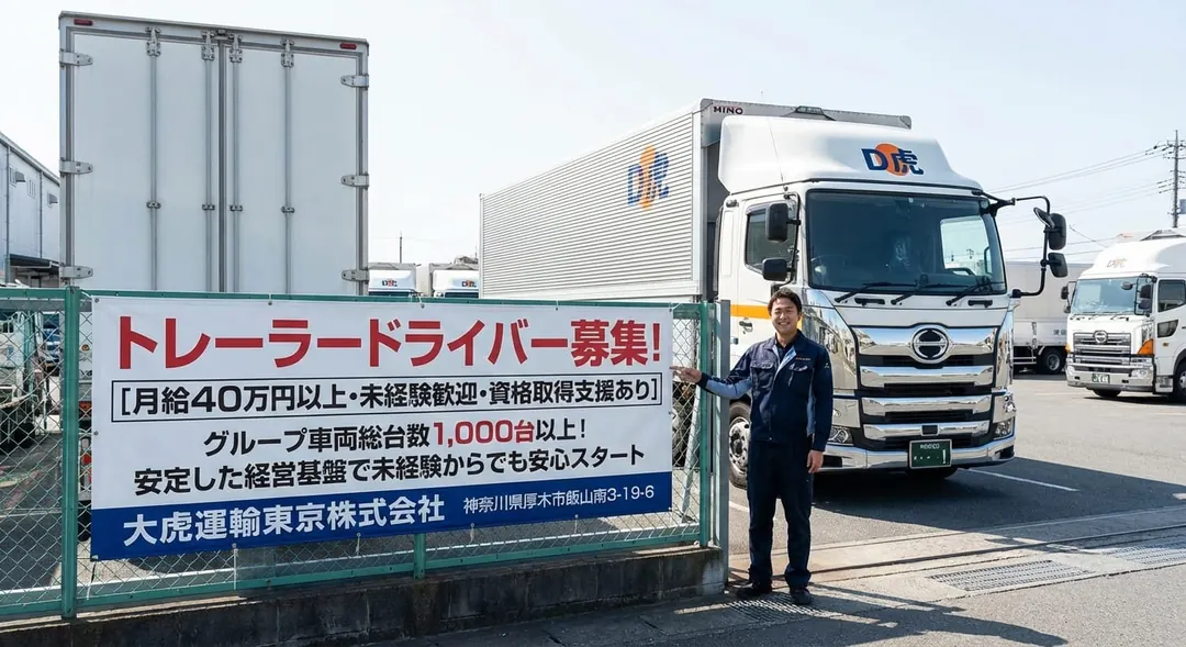 大虎運輸東京株式会社の大型トラックドライバー求人（神奈川県厚木市）