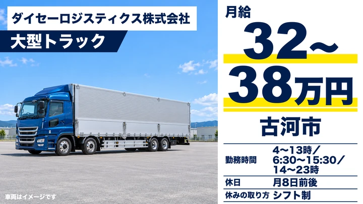 【月給32万円〜36万円&入社祝い金】大型トラックドライバー◎未経験歓迎・福利厚生充実