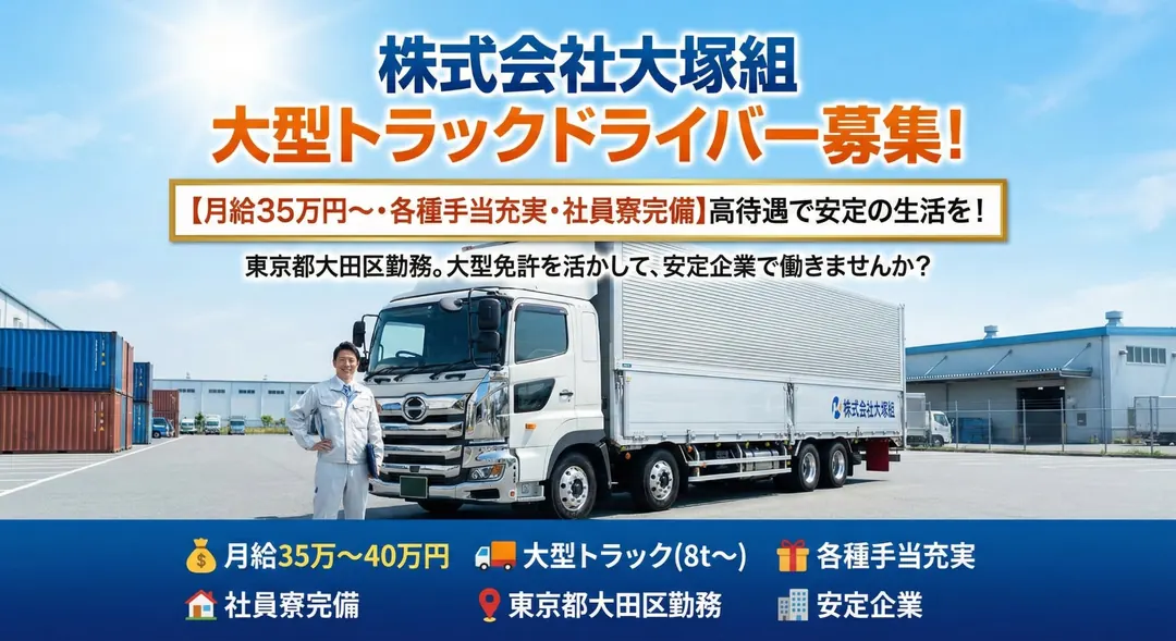 株式会社大塚組の大型トラックドライバー求人（東京都大田区）