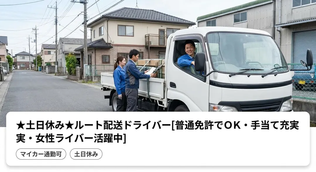 普通免許＠草加市×1.5tトラック｜土日休み